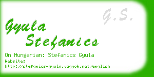 gyula stefanics business card